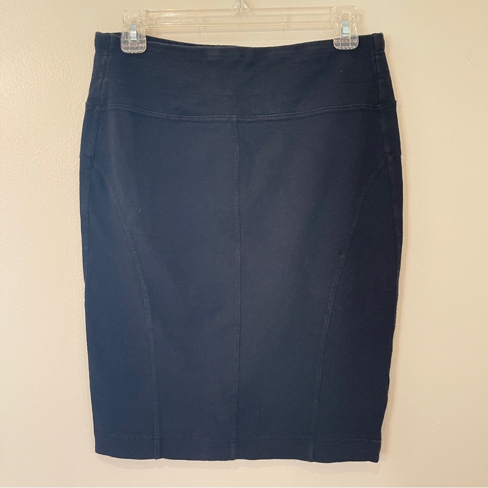 Prana Black Beaker Hemp Organic Cotton Blend Pencil Skirt